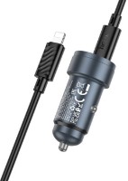 Încărcător auto Hoco Z57A Glorious PD30W Type-C to Lightning Metal Gray imaginea #5 — magazin online Desire.md