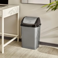 Coș de gunoi Dunya Plastic D09703 Grey 18L imaginea #2 — magazin online Desire.md