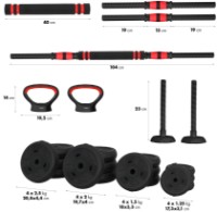 Набор штанга + гантели HMS 6in1 SGN130 фото №3 — интернет-магазин Desire.md