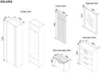 Прихожая Ambianta Solaris Cremona/Alb фото №2 — интернет-магазин Desire.md