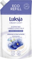 Жидкое мыло для рук Luksja Hydrating Linseed & Rice Milk 400ml