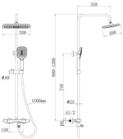 Set pentru duș Mat|eco Preston (122325) imaginea #2 — magazin online Desire.md