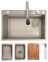 Кухонная мойка SanDonna HD6850 Chrom Satin фото №4 — интернет-магазин Desire.md