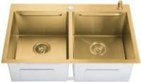 Chiuvetă de bucătărie SanDonna HD7850 Double Gold imaginea #2 — magazin online Desire.md