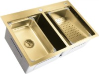 Chiuvetă de bucătărie SanDonna HD7850 Double Gold imaginea #3 — magazin online Desire.md
