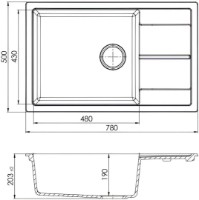 Chiuvetă de bucătărie SanDonna Ines 780 Black imaginea #2 — magazin online Desire.md