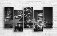 Pictură ArtDesign Black and white city 163x80cm (B-10097)