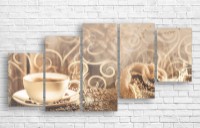 Pictură ArtDesign Black coffee and beans 155x73cm (E-10267)