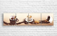 Pictură ArtDesign Black coffee and beans 205x50cm (E-10239)