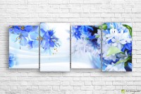 Pictură ArtDesign Blue flowers 150x60cm (C-10229)