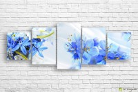 Картина ArtDesign Blue flowers 160х60cm (C-10236)