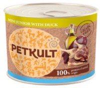 Hrană umedă pentru câini Petkult Adult Junior Mini Duck 185g