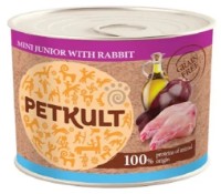 Hrană umedă pentru câini Petkult Adult Junior Mini Rabbit 185g