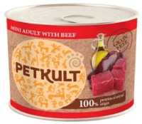 Hrană umedă pentru câini Petkult Adult Mini Beef 185g