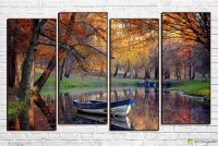 Pictură ArtDesign Boat on the lake shore 116х69cm (F-10040)