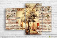 Pictură ArtDesign Broken brick wall and city 142x96cm (R-10232)