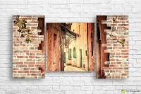Pictură ArtDesign Broken brick wall and street 116x65cm (R-10233)