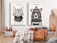 Pictură ArtDesign Charming forest friends 48x69cm 2pcs (PD-10008)