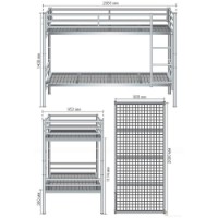 Двухъярусная кровать AMF -1 90200 2 Black фото №2 — интернет-магазин Desire.md