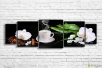 Картина ArtDesign Cup of coffee and orchid 160x50cm (E-10135)