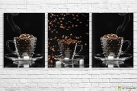 Картина ArtDesign Cup with coffee beans 126х57cm (E-10013)