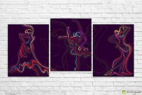 Pictură ArtDesign Dancing silhouettes of girls 130x60cm (L-10063)