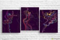 Pictură ArtDesign Dancing silhouettes of girls 130x60cm (L-10064)