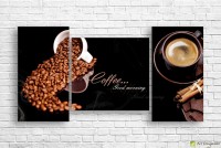 Pictură ArtDesign Dark chocolate coffee beans and cinnamon 121x62cm (E-10109)