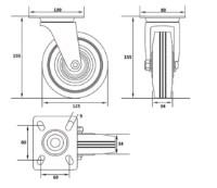 Roți industriale Vorel VOR87313 imaginea #2 — magazin online Desire.md