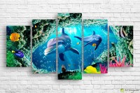 Pictură ArtDesign Dolphins 150x80cm (DM-10073)