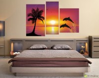 Картина ArtDesign Dolphins and sunset 140х96cm (F-10089)