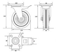 Roți industriale Vorel VOR87323 imaginea #2 — magazin online Desire.md