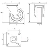 Промышленные колёса Vorel VOR87362 фото №2 — интернет-магазин Desire.md