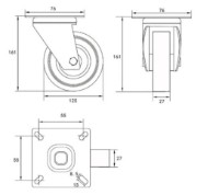 Промышленные колёса Vorel VOR87364 фото №2 — интернет-магазин Desire.md