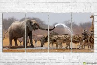 Pictură ArtDesign Elephant and zebras 160х71cm (F-10052)