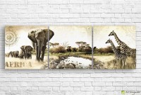 Картина ArtDesign Elephants and giraffes 183x60cm (F-10202)