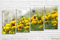 Pictură ArtDesign Flowers and butterflies 140х62cm (F-10056)