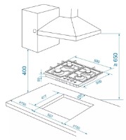 Plită incorporabilă cu gaz Candy CHXG64CNB imaginea #3 — magazin online Desire.md