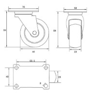 Промышленные колёса Vorel VOR87403 фото №2 — интернет-магазин Desire.md