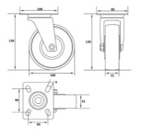 Промышленные колёса Vorel VOR87432 фото №2 — интернет-магазин Desire.md