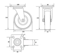 Промышленные колёса Vorel VOR87433 фото №2 — интернет-магазин Desire.md