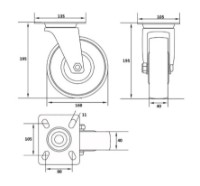 Промышленные колёса Vorel VOR87435 фото №2 — интернет-магазин Desire.md