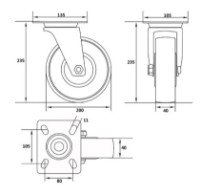 Промышленные колёса Vorel VOR87437 фото №2 — интернет-магазин Desire.md