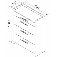 Обувница Ambianta Solaris 1089x352x800mm Artisan/Crem фото №2 — интернет-магазин Desire.md