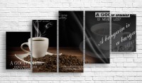 Pictură ArtDesign Black coffee and beans 155x73cm (E-10269)