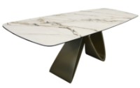 Обеденный стол Deco Rino 180/220/260x100x76 White Marble/Golden (MRNO-DFL-WHT) фото №5 — интернет-магазин Desire.md