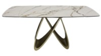 Обеденный стол Deco Rino 180/220/260x100x76 White Marble/Golden (MRNO-DFL-WHT) фото №2 — интернет-магазин Desire.md