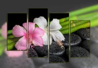 Pictură ArtDesign Hibiscus flower and spa stones 112х71cm (C-10039)