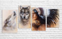 Картина ArtDesign Indian and wolves 160х82cm (L-10014)