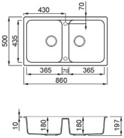 Chiuvetă de bucătărie Elleci Life 450 Cemento (LG245048) imaginea #2 — magazin online Desire.md